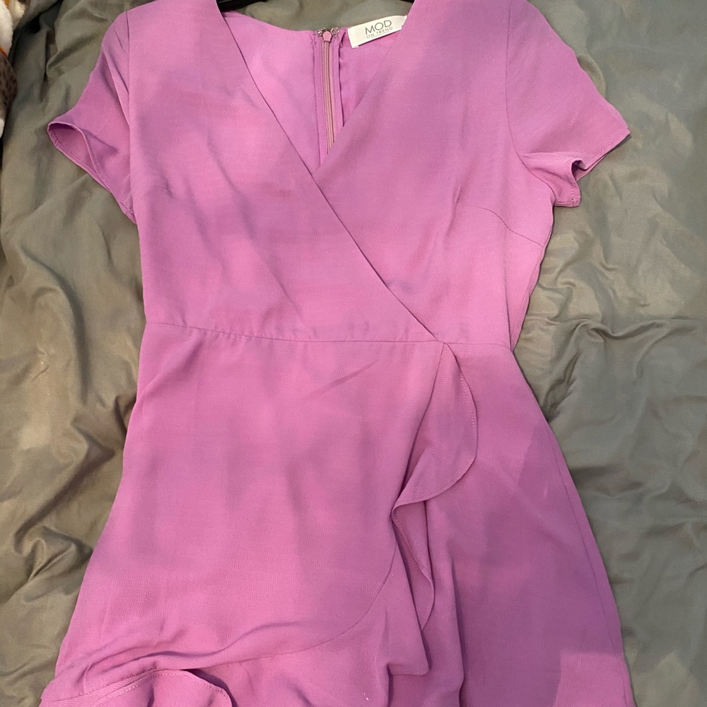 Purple wrap dress